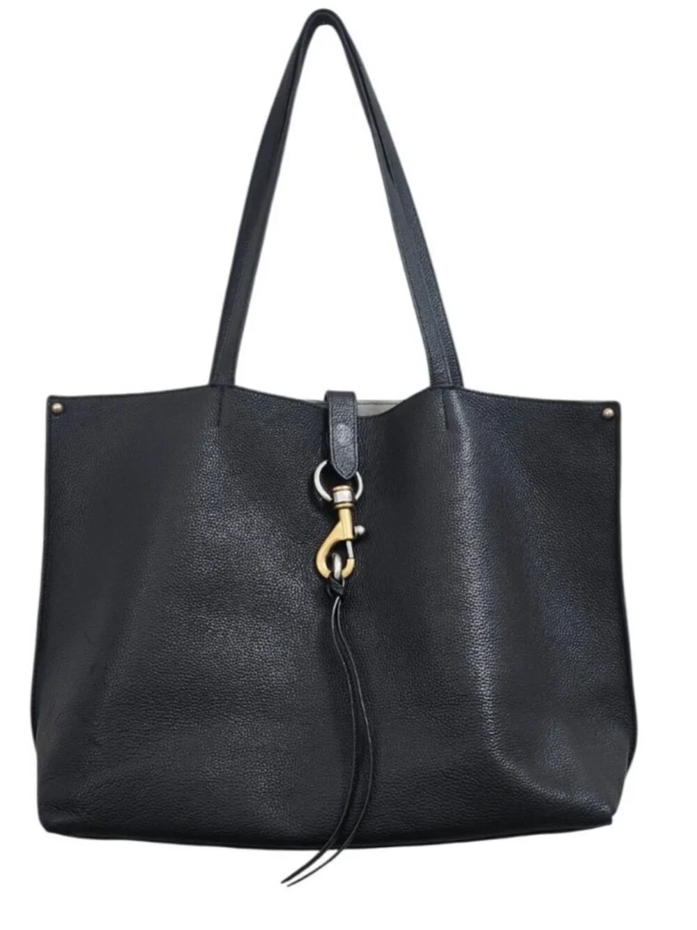 Rebecca Minkoff Megan Large Black Pebbled Leather Tote Work Bag
